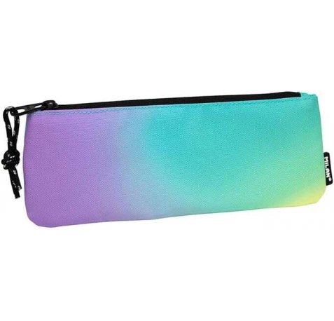 Milan Sunset Estuche Pequeño Plano Rectangular - Tejido Resistente a las Roturas y Rasgaduras - Medidas 23x9x1.3cm - Color Turquesa