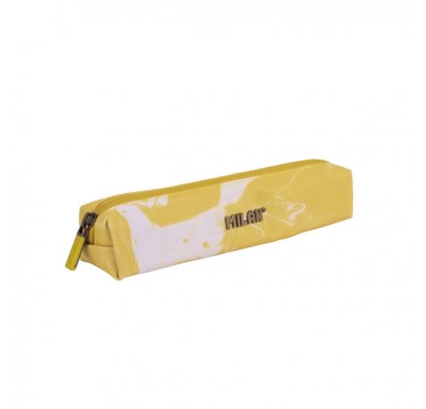 Milan Lava Mini Estuche Portatodo - Redondo - Cierre de Cremallera - 20.5x4.5x5cm - Color Amarillo