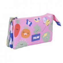 Milan Green and Grow Estuche Portatodo - 5 Compartimentos - 22x12x4cm - Multicolor
