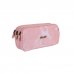 Milan Lava Estuche Portatodo - Cremallera - 3 Compartimentos - 22x11x6.5cm - Color Rosa