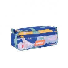 Milan Blue Odyssey Estuche Portatodo - Rectangular - 2 Cremalleras - 21x8.5x6.1cm - Multicolor