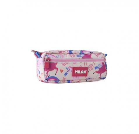 Milan Flowicorn Portatodo Rectangular - 2 Compartimentos con Cremallera