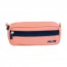 Milan Serie 1918 Estuche Portatodo Rectangular 2 Compartimentos - Tejido Resistente a las Roturas y Rasgaduras - Medidas 21x8,5x6,1cm - Color Rosa