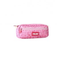 Milan Pink Flowers Portatodo Rectangular - 2 Compartimentos con Cremallera