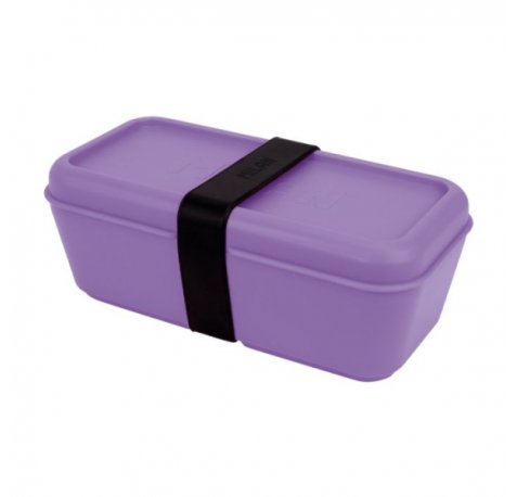 Milan Sunset Fiambrera Rectangular 0.75L - Apta para Microondas, Lavavajillas y Congelador - Libre de BPA - Divisor Interior Movil - Medidas 20x10x7,5cm - Color Lila