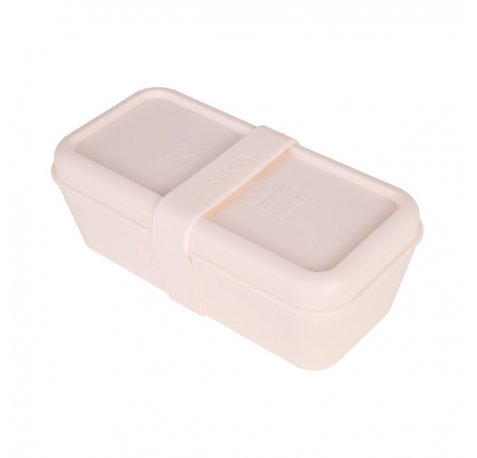 Milan Coleccion 460 Fiambrera Rectangular 0.75L - Apta para Microondas, Lavavajillas y Congelador - Libre de BPA - Divisor Interior Movil - Medidas 20x10x7,5cm - Color Beige
