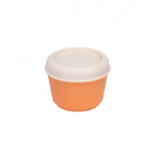 Milan The Fun Fiambrera Hermetica Redonda de 0.25L - Libre de BPA - Tapa de Rosca - Apto para Microondas, Lavavajillas y Congelador - 10x7cm - Color Naranja