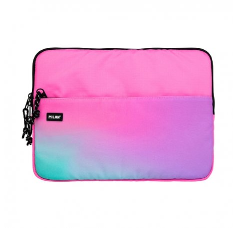 Milan Sunset Funda para Portatiles hasta 13" - Cierre de Cremallera con Tirador - Bolsillo Delantero - 34.5x26x2.5cm - Color Rosa