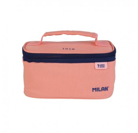 Milan Coleccion 430 Bolsa Isotermica Porta Alimentos 1,5L - Incluye 1 Recipiente para Alimentos - Interior Aislante Termico - Apertura Total - Color Rosa