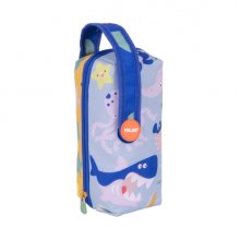 Milan Blue Odyssey Pack de 4 Estuches con Goma de Borrar - Sacapuntas - Lapiz - 3 Boligrafos - Regla - 12 Lapices de Colores - 12 Rotuladores
 - Multicolor