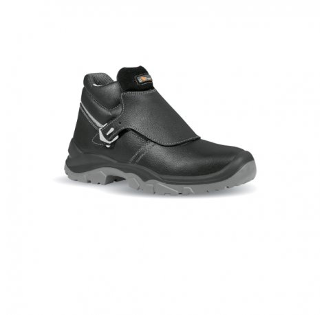 Upower Crocodile L Calzado de Seguridad Altos - Talla 39 - Cuero Impreso Hidrofugo, Puntal en Acero, Antiperforacion, Suela Antideslizante, Proteccion S3 FO SR - Color Negro