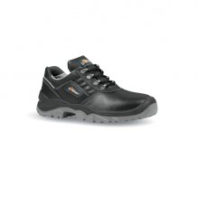Upower Tongue L Calzado de Seguridad Bajos - Talla 48 - Empeine Cuero Hidrofugo, Puntal Acero, Antiperforacion, Antideslizante, Lamina Acero Ergonomica, Suela PU/PU, Proteccion S3 FO SR - Color Negro
