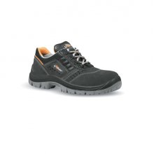 Upower Fox O Calzado de Seguridad Bajos - Talla 47 - Empeine en Gamuza Perforado, Puntal en Acero, Suela Antideslizante PU/PU, Clase de Proteccion S1 FO SR - Color Gris Oscuro