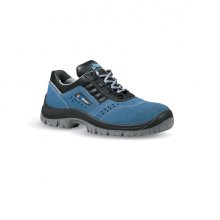 Upower Boss L Calzado de Seguridad Bajos - Talla 36 - Empeine Gamuza Perforado, Puntal Acero, Lamina Acero Ergonomica, Suela Antideslizante PU/PU, Proteccion S1P FO SR - Color Azul
