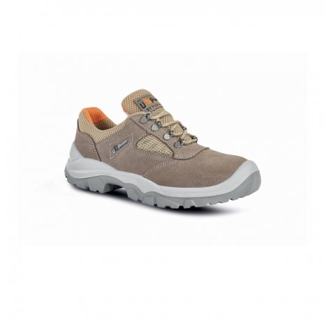Upower Oasis L Calzado de Seguridad Bajos - Talla 44 - Empeine en Gamuza Ultra Transpirable, Puntal y Lamina de Acero, Antiperforacion, Antideslizante, Proteccion S1P FO SR - Color Beige