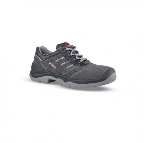 Upower Bell S Calzado de Seguridad Bajos - Talla 42 - Empeine Gamuza Ultra Transpirable, Puntal Acero, Antiperforacion, Suela Antideslizante PU/PU, Proteccion S1PS FO SR - Color Gris