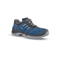 Upower Better S Calzado de Seguridad Bajos - Talla 46 - Empeine Gamuza Ultra Transpirable, Puntal Acero, Antiperforacion, Suela Antideslizante PU/PU, Proteccion S1PS FO SR - Color Azul
