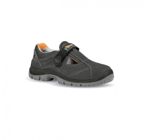 Upower Fairy Calzado de Seguridad Bajos - Talla 43 - Empeine en Gamuza Perforado, Puntal en Acero, Suela Antideslizante PU/PU, Clase de Proteccion S1 FO SR - Color Gris Oscuro