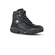 Upower Drop GTX S Calzado de Seguridad Botines - Talla 41 - Piel Flor Hidrofugo, Impermeable, Transpirables, Puntera Composite, Antiperforacion, Suela Antideslizante PU/VIBRAM, Proteccion S7S CI HI HRO FO SR - Color Negro