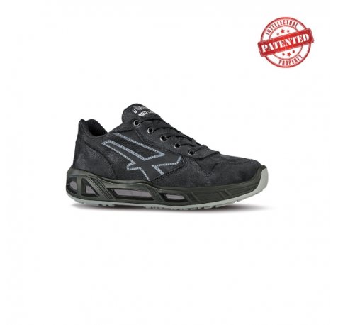 Upower Carbon Carpet S ESD Calzado de Seguridad Bajos - Talla 48 - Cuero Nubuck, Puntera de Aluminio, Hidrofugos, Antiarrugas, Antideslizantes, Proteccion S3S CI FO SR - Color Gris Oscuro