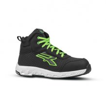 Upower Geb ESD Zapato Alto de Seguridad - Talla 35 - Resistente a la Abrasion, Hidrofugo, Transpirable, Puntera Fibertoe, Plantilla Antiperforacion Ultraligera, Suela EVA con Agarre, Proteccion S3S CI HI HRO FO SR - Color Negro/Verde