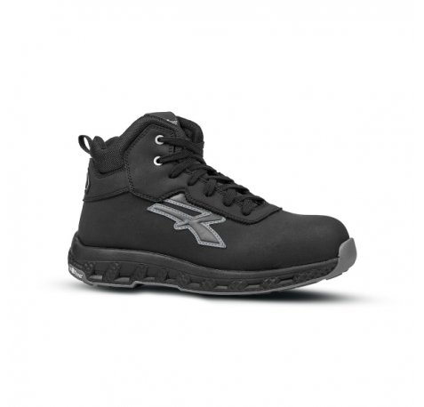 Upower Phoenix ESD Calzado de Seguridad Alto - Talla 42 - Hidrofugo, Resistente al Desgaste, Puntera Fibertoe, Plantilla Antiperforacion Ultraligera, Suela EVA, Proteccion S3S CI HI HRO FO SR - Color Negro