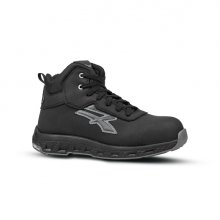 Upower Phoenix ESD Calzado de Seguridad Alto - Talla 43 - Hidrofugo, Resistente al Desgaste, Puntera Fibertoe, Plantilla Antiperforacion Ultraligera, Suela EVA, Proteccion S3S CI HI HRO FO SR - Color Negro