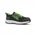 Upower Aton ESD Zapato Bajo de Seguridad - Talla 45 - Proteccion S1PS HI HRO FO SR, U-KNIT Elastico, Puntera Fibertoe, Plantilla Antiperforacion, Suela EVA - Color Negro/Verde