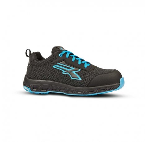 Upower Stinger ESD Calzado de Seguridad - Talla 46 - Durabilidad y Comodidad, Suela EVA con Agarre Superior, Hidrofugo, Resistente a la Abrasion, Puntera Fibertoe, Proteccion S3S CI HI HRO FO SR - Color Negro/Azul
