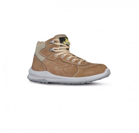 Upower Rebel S ESD Calzado de Seguridad Confortables - Talla 37 - Piel Nubuck Hidrofuga, Puntera Airtoe Composite, Antiperforacion, Suela Antideslizante, Proteccion Frio - Color Beige