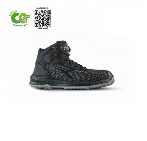 Upower Land UK S ESD Calzado de Trabajo Carbon Neutral - Talla 48 - Seguridad S3S CI FO SR, Puntera AirToe Composite, Antideslizante, Antiestatica, Resistente al Aceite - Color Negro