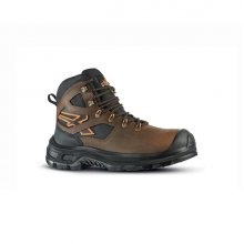 Upower Montana UK S ESD Calzado de Seguridad - Talla 45 - Piel Pull-Up Hidrofuga, Puntera Compuesta AirToe, Plantilla Antifatiga, Suela Antideslizante, Proteccion Aislamiento Frio CI - Color Marron