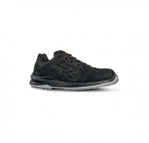 Upower Gessato S ESD Calzado de Seguridad - Talla 36 - Piel Nubuck Hidrofuga, Puntera Airtoe Composite, Antiperforacion, Antideslizantes, Antiestaticos, Proteccion Frio, Plantilla Antifatiga - Color Negro