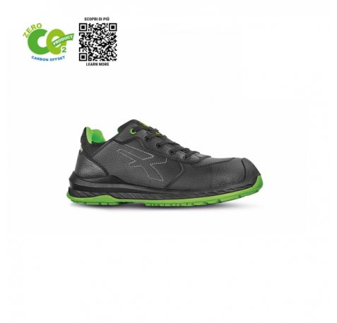 Upower Natural UK S ESD Calzado de Seguridad Bajo - Talla 40 - Comodo y Ligero, Proteccion S3S CI FO SR - Color Negro/Verde