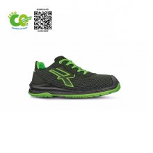 Upower Island UK S ESD Calzado de Seguridad Carbon Neutral - Talla 42 - Proteccion S3S CI FO SR, Confort y Seguridad - Color Negro/Verde