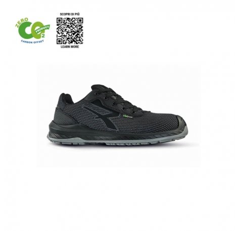 Upower Ember UK S ESD Calzado de Trabajo Carbon Neutral - Talla 44 - Seguridad S3S CI FO SR, Anti-Perforacion, Puntera Ultraligera, Suela Antideslizante - Color Negro