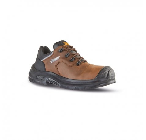 Upower Moska UK S ESD Calzado de Seguridad Altos y Robustos - Talla 43 - Piel Pull-Up Hidrofuga, Puntera Composite Airtoe, Sistema Antiperforacion Textil, Suela Antideslizante Resistente al Aceite - Color Marron