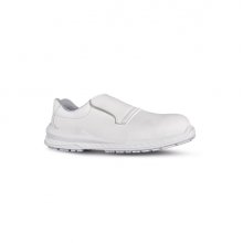 Upower Madrid O ESD Calzado de Seguridad sin Cordones - Talla 38 - Parte Superior Hidrofuga y Transpirable, Suela Antideslizante, Puntera Ultraligera, Proteccion S2 FO SR - Color Blanco