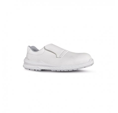 Upower Madrid O ESD Calzado de Seguridad sin Cordones - Talla 41 - Parte Superior Hidrofuga y Transpirable, Suela Antideslizante, Puntera Ultraligera, Proteccion S2 FO SR - Color Blanco