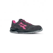 Upower Tokyo S ESD Calzado de Seguridad para Mujer - Talla 37 - Plantilla Antifatiga, Gamuza Perforada, Puntera AirToe Composite, Antiperforacion, Suela Antiabrasion - Color Gris/Rosa