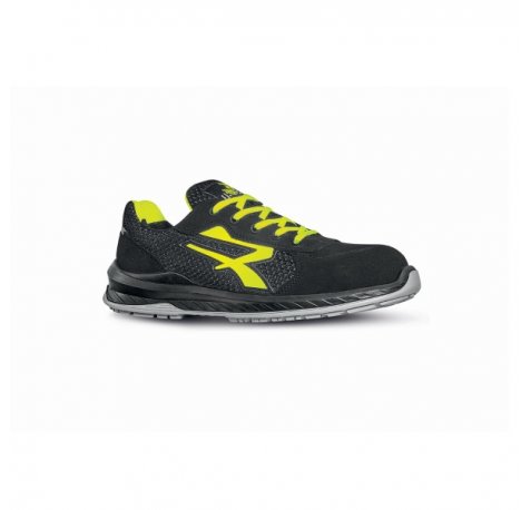 Upower Marsiglia S ESD Calzado de Seguridad Ligero - Talla 42 - Nylon Ultrabreathable, Suela Antideslizante, Puntera Airtoe Composite, Sistema Antiperforacion, Plantilla Antifatiga, Proteccion S1PS FO SR - Color Negro/Amarillo
