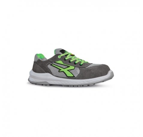 Upower Rio S ESD Calzado de Seguridad con Parte Superior de Red Ultrabreathable - Talla 41 - Suela Antideslizante y Resistente al Aceite, Puntera Airtoe Composite, Proteccion S1PS FO SR - Color Gris/Verde