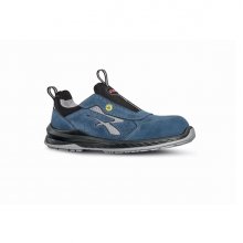 Upower Mistral S ESD Calzado de Seguridad Ligeros y Comodos - Talla 39 - Gamuza Perforada, sin Cordones, Plantilla Antifatiga, Suela Antideslizante, Puntera Composite, Proteccion S1PS FO SR - Color Azul