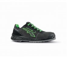 Upower Taylor S ESD Calzado de Seguridad Transpirables - Talla 36 - Gamuza Perforada, Punta Refuerzo Poliuretano, Antideslizantes, Antiabrasion, Plantilla Antibacteriana - Color Gris/Verde