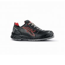 Upower Billie S ESD Calzado de Seguridad Bajos - Talla 46 - Hidrorrepelentes, Puntera Compuesta, Impermeables, Proteccion Frio, Suela Antideslizante - Color Negro/Rojo