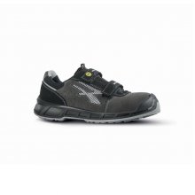 Upower Prince S ESD Calzado de Seguridad - Talla 40 - Proteccion S1PS FO SR, Gamuza Perforada, Cierre Velcro, Suela Antiabrasion, Antiestatica, Puntera Compuesta, Sistema Antiperforacion - Color Gris Oscuro