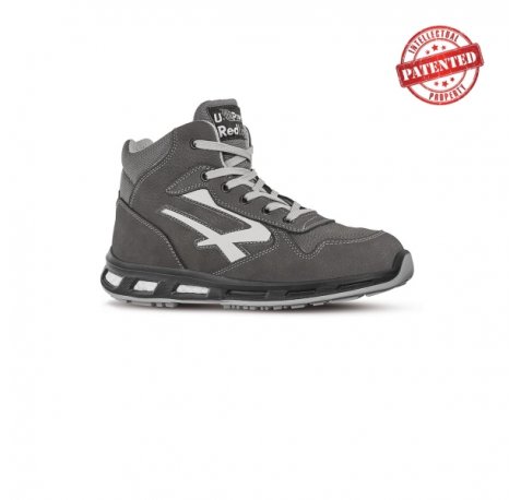 Upower Infinity S ESD Calzado de Seguridad Altos - Talla 36 - Cuero Nubuck, Puntera de Aluminio, Hidrofugos, Antiarrugas, Antideslizantes, Suela de Poliuretano, Proteccion S3S CI FO SR - Color Gris
