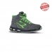 Upower Ramas S ESD Calzado de Seguridad Altos - Talla 41 - Ligeros y Comodos, Puntera de Aluminio, Antideslizante, Suela de Poliuretano, Proteccion S1PS FO SR - Color Gris/Verde