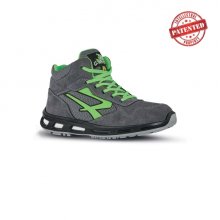 Upower Ramas S ESD Calzado de Seguridad Altos - Talla 43 - Ligeros y Comodos, Puntera de Aluminio, Suela Antideslizante, Proteccion S1PS FO SR - Color Gris/Verde