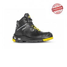 Upower Ronan S Calzado de Seguridad - Talla 43 - Aislamiento Contra Temperaturas Extremas, Piel Pull-Up, Puntera de PU, Suela Antideslizante, Plantilla Antiperforacion, Proteccion S3S CI HI HRO FO SR - Color Negro/Amarillo